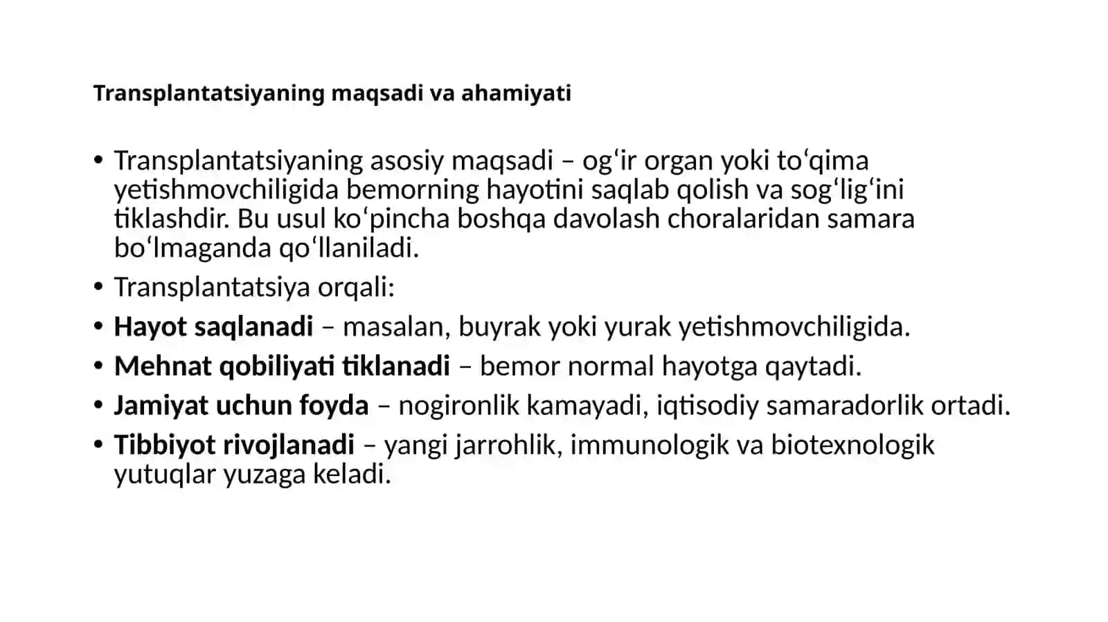 Murda a’zo va to‘qimalarning transplantatsiya maqsadida qo‘llanilishi 4