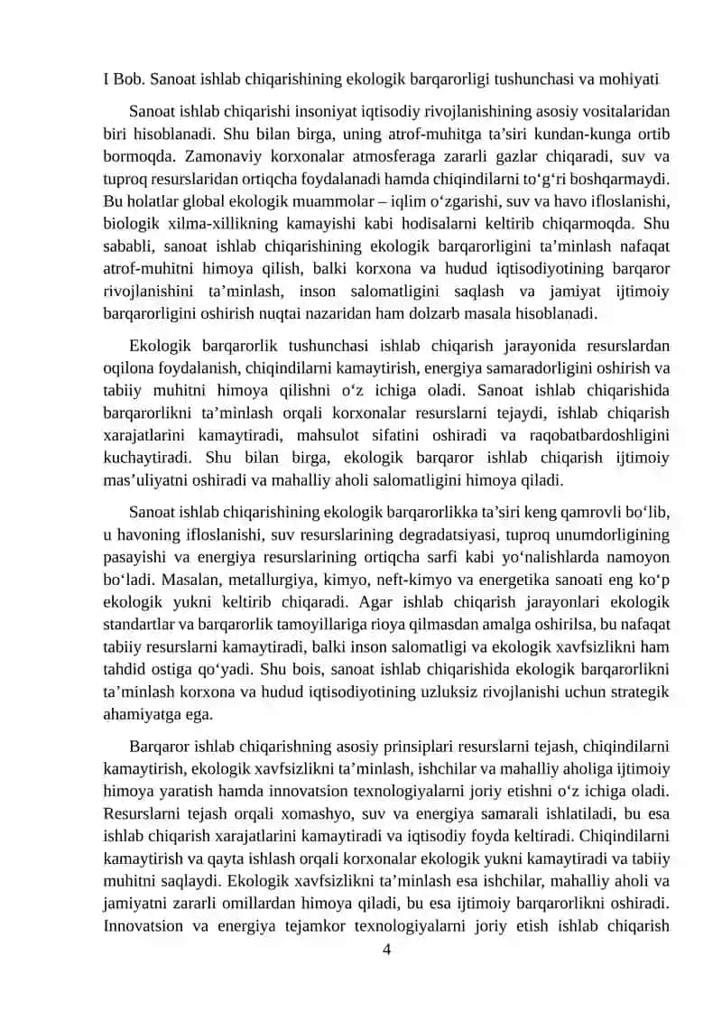 Sanoat ishlab chiqarishining ekologik barqarorligi 4