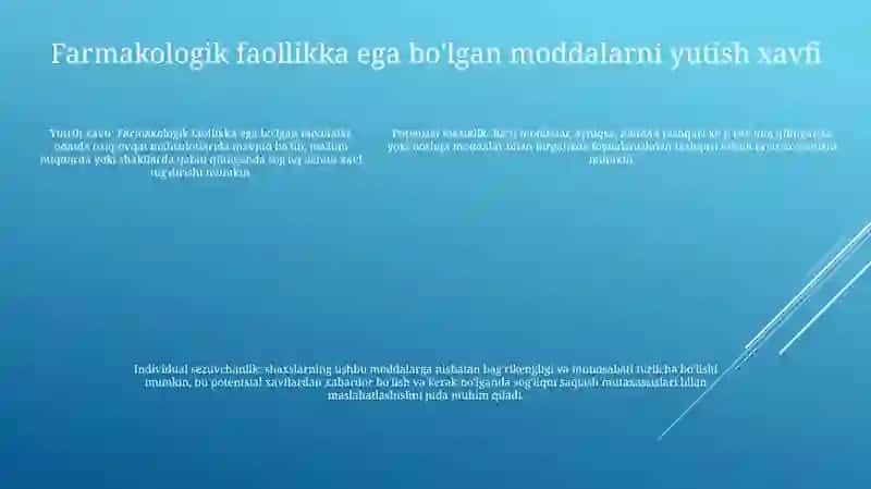 Oziq-Ovqat Maxsulotlar Tarkibiga Kiruvchi Farmokologik Faolikka Ega Bo’Lgan Moddalarning Xavfi 4