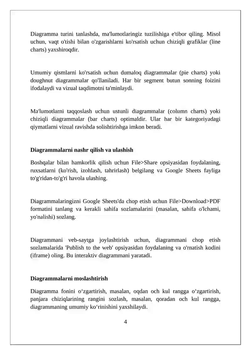 Google Sheets’da diagramma va grafiklar yaratish 4