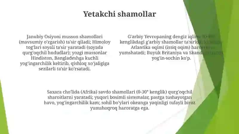 Iqlim shakllanishining asosiy va geografik omillari 4