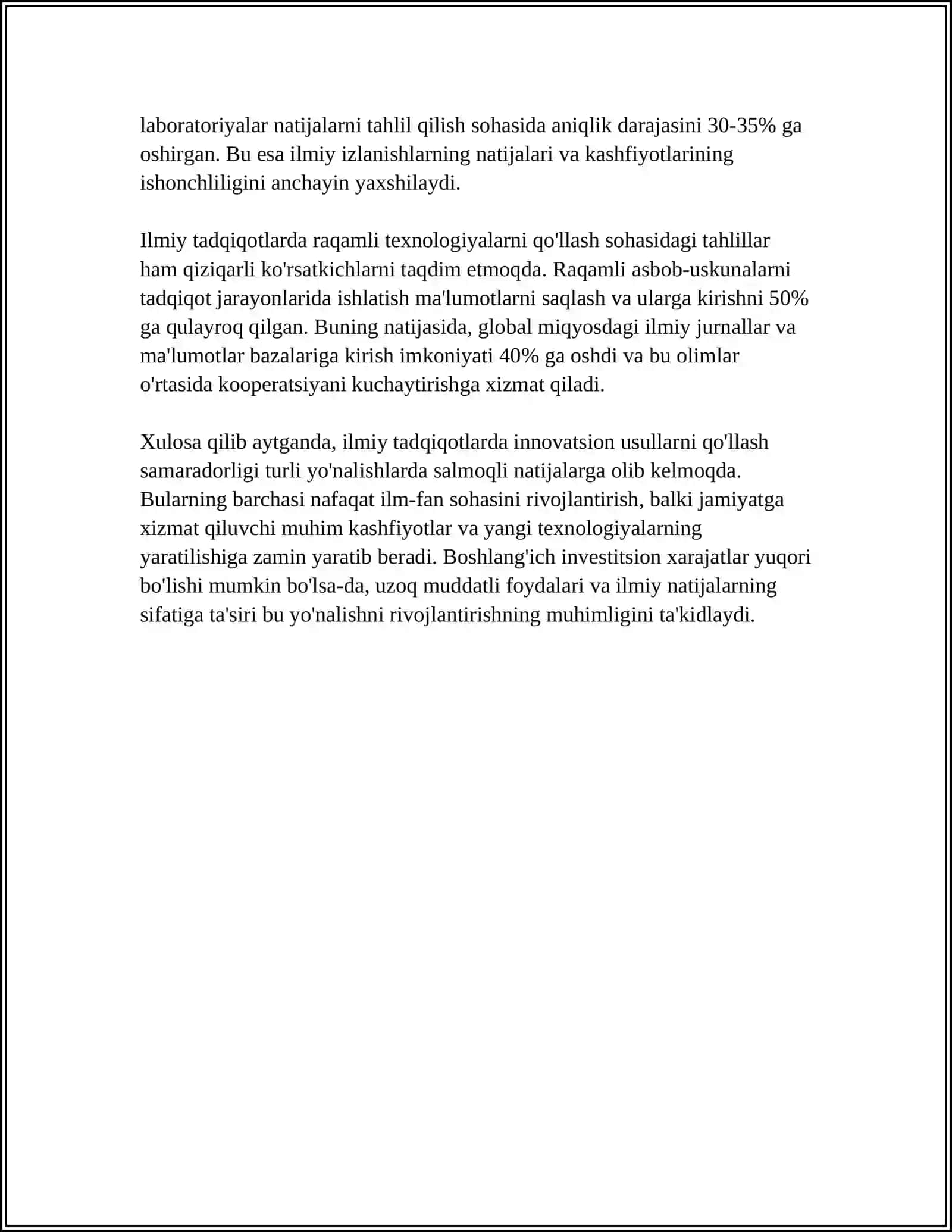ILMIY TADQIQOTLARNING JORIY ETISH SAMARADORLIGI 4