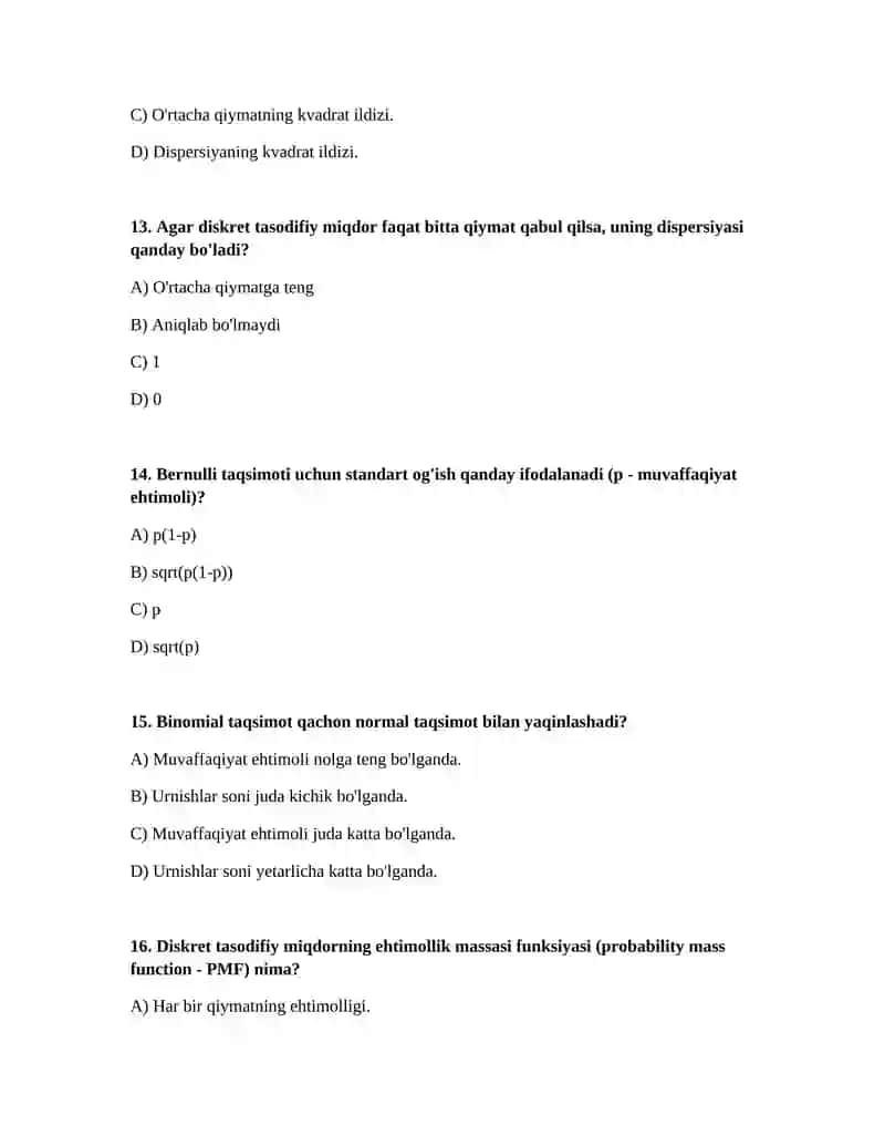 Diskret tasodifiy miqdorning taqsimot qonuni 4