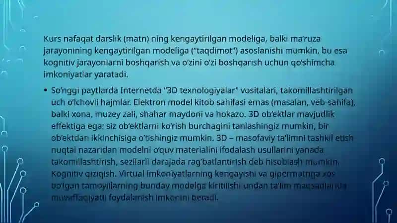 Internet orqali masofaviy taʼlim tashkil etish 4