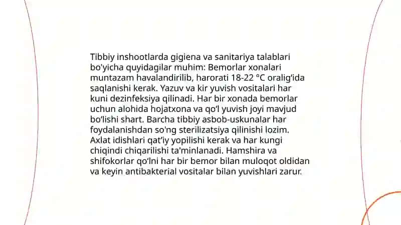 Tibbiy muassasalarga moslashtirilayotgan bino va inshootlar 4