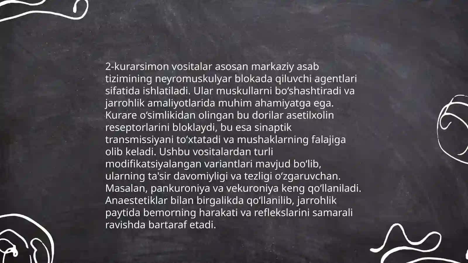 Miorelaksantlar ( Kurarsimon vositalar ). Adrenoretseptorlarga ta'sir etuvchi dori vositalar 4