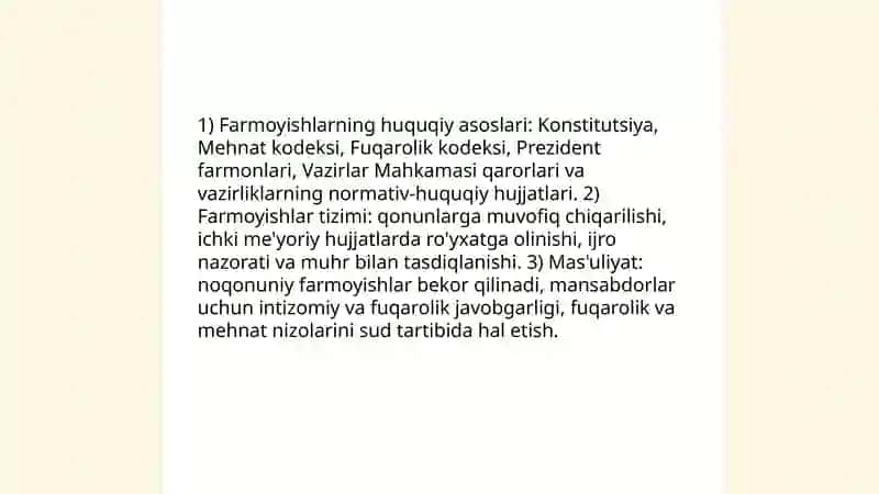 Tashkiliy ishlar va farmoyishlar haqida tushuncha 4