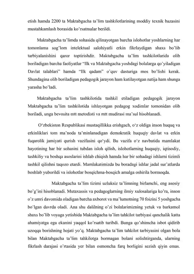 Davlat va Nodavlat maktabgacha ta’lim tashkilotining o’ziga xos xususiyatlar 4