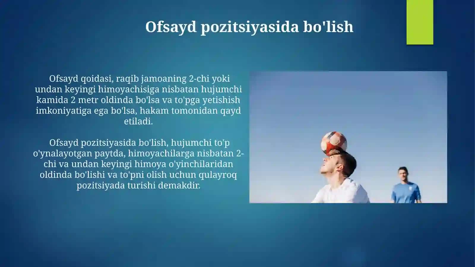 Sport faoliyati futbol 951-24 Meliyev Mardonnig Oʻzbek tilini sohada qoʻllanilishi fanidan taqdimot 4