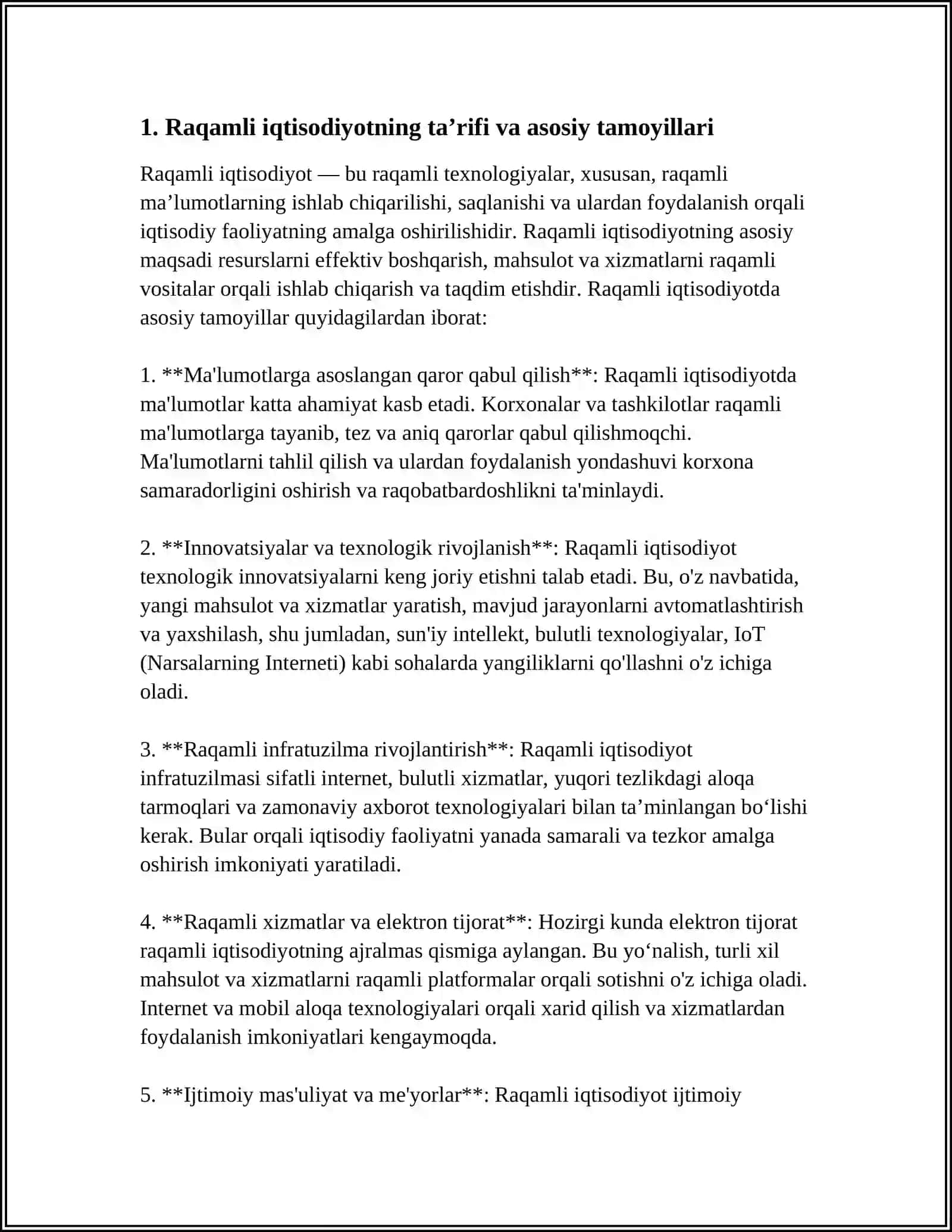 RAQAMLI IQTISODYOT (DIGETLARI EKANOMIYA)TUSHUNCHASI VA UNIG RIVOJLANISH YONALISHLARI 4