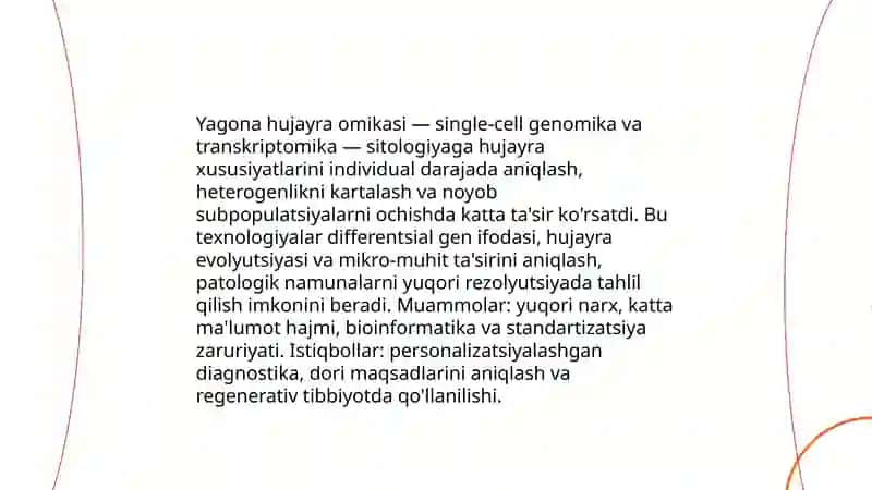 Bugungi kunda sitologiya fanining yutuqlari muammolari va istiqbollari 4