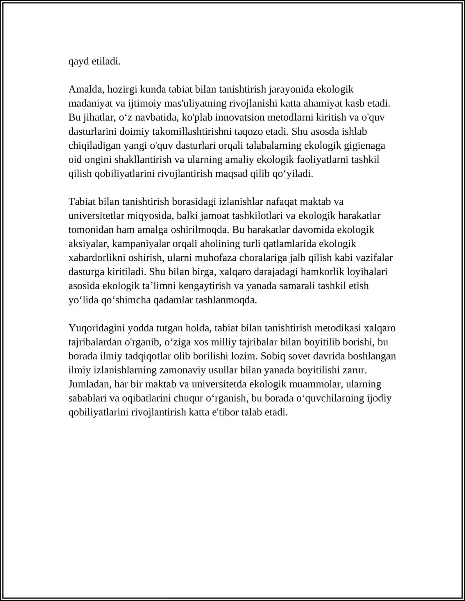 TABIAT BILAN TANISHTIRISH METODIKASININGNFAN SIFATIDA SHAKLLANISHI 4