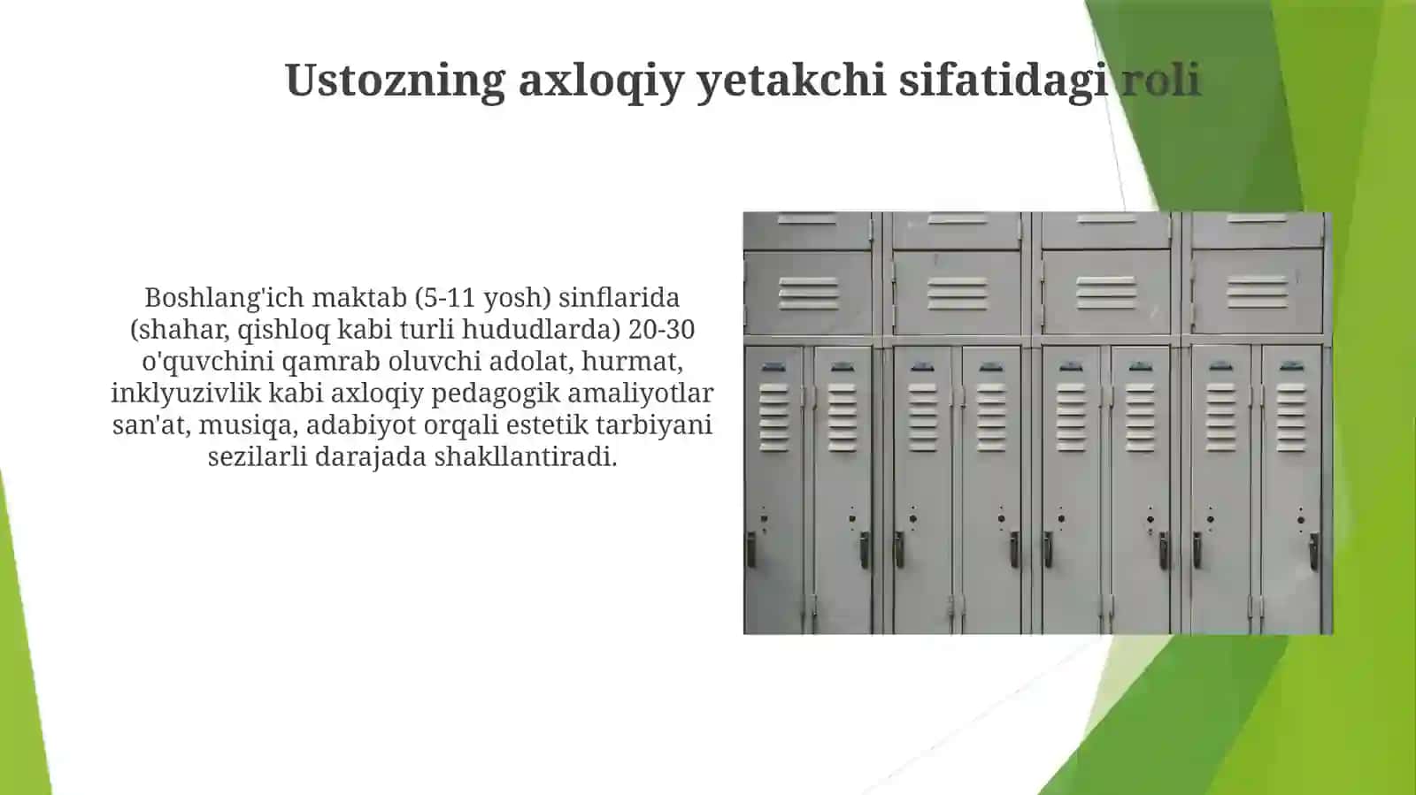 Boshlangʻich sinf oʻquvchilari ganaf oʻsattarbiyasi 4
