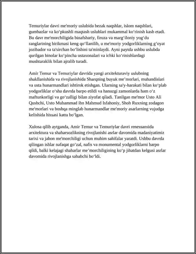 AMIR TEMUR VA TEMURIYLAR DAVRI RENESSANSI 4