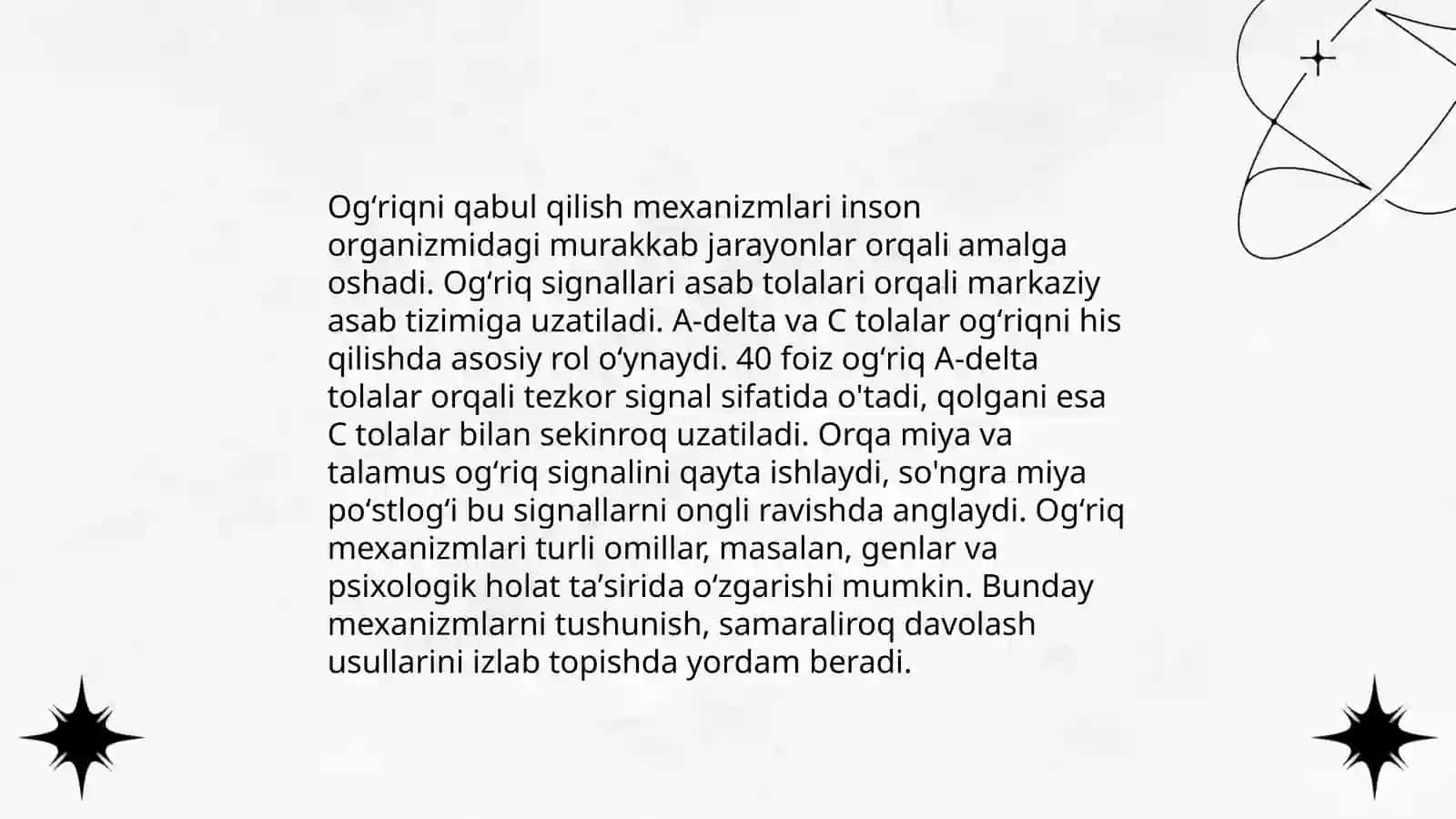Ogʻriq retseptorlari. Visseroretseptorlar. Proprioretseptorlar 4