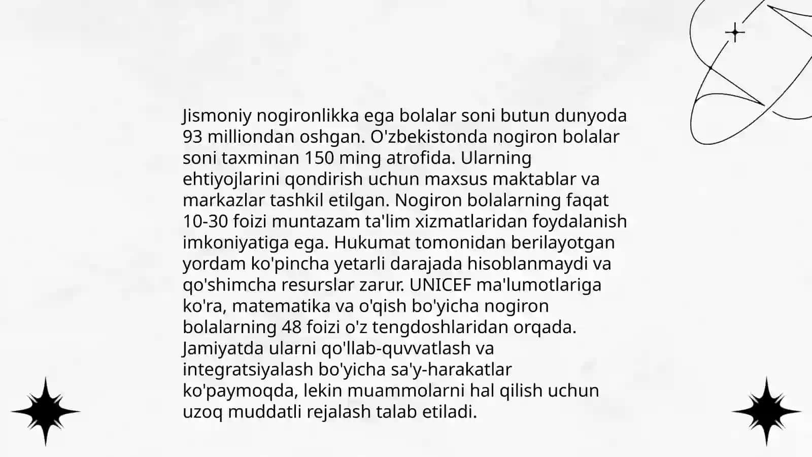 Imkoniyati cheklangan bolalar turlari va ularni inkuliziv taʼlimga jalb etish 4