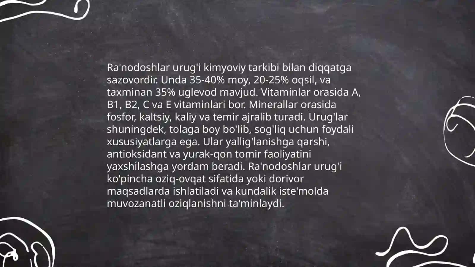Ra'nodoshlar oilasi 4