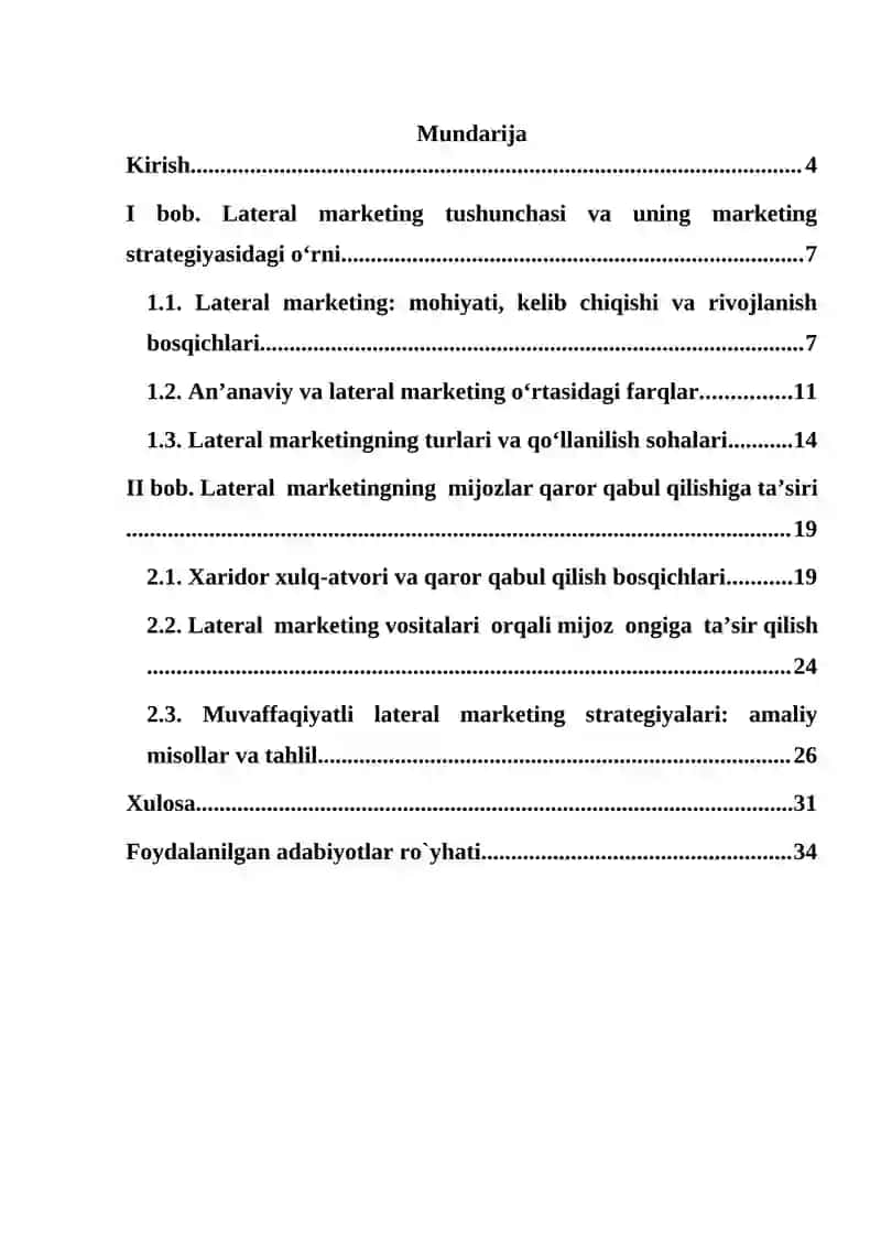 Lateral marketing mijozlarning qaror qabul qilishiga ta’siri 4