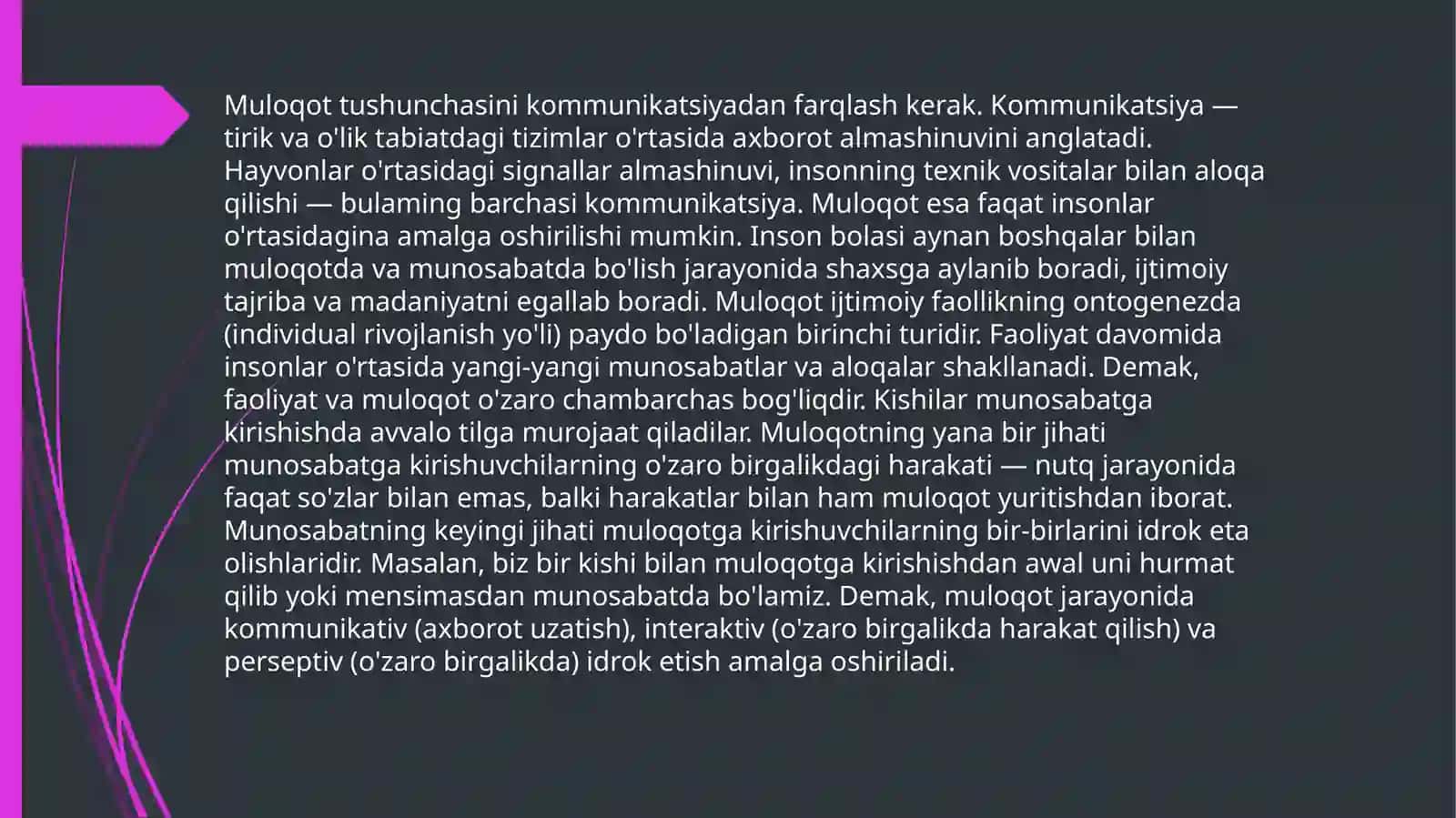 Muloqotning psixologik tizimi va vazifalari 4