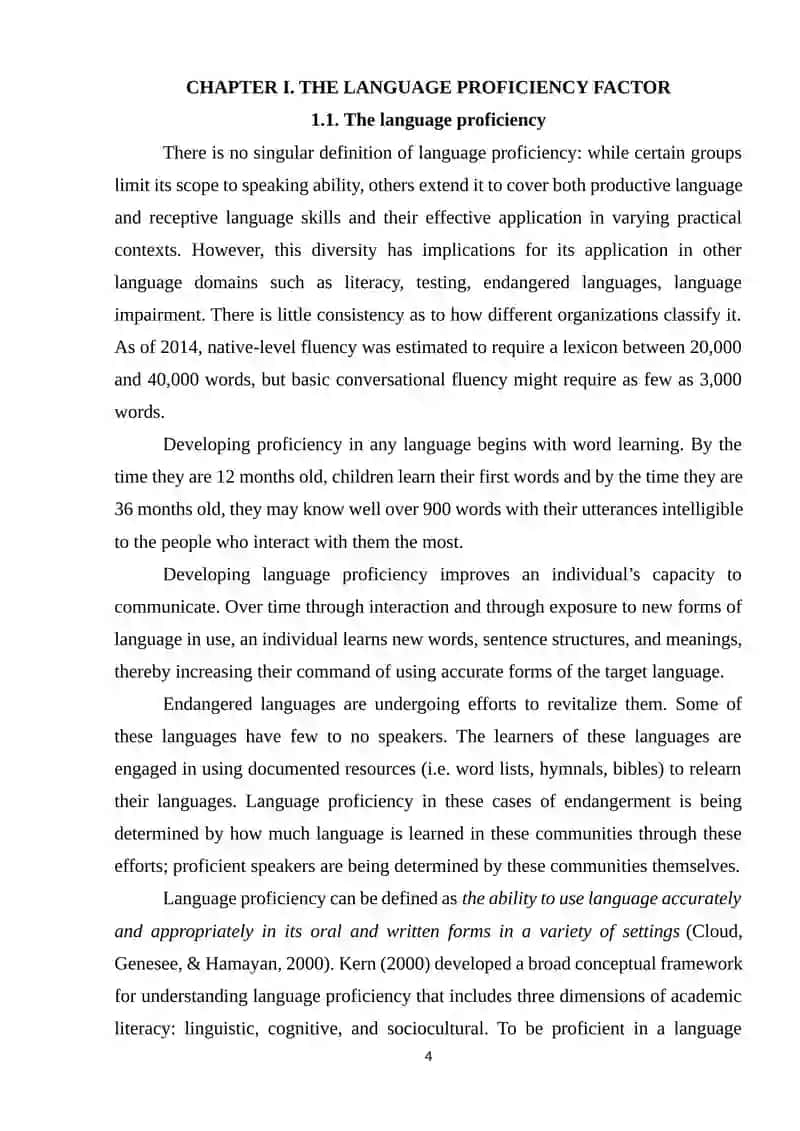 COMPETENCE AND PERFORMANCE IN LANGUAGE TEACHING PROFICIENCY 4