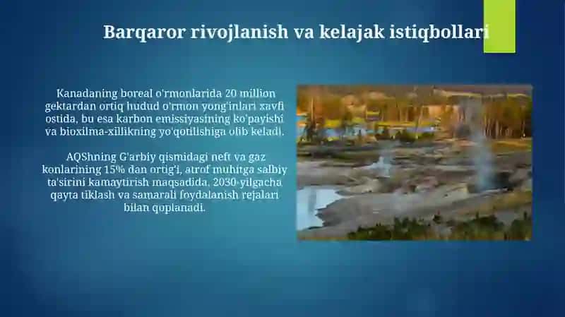 Shimoliy Amerika tabiiy boyliklaridan oqilona foydalanish 4