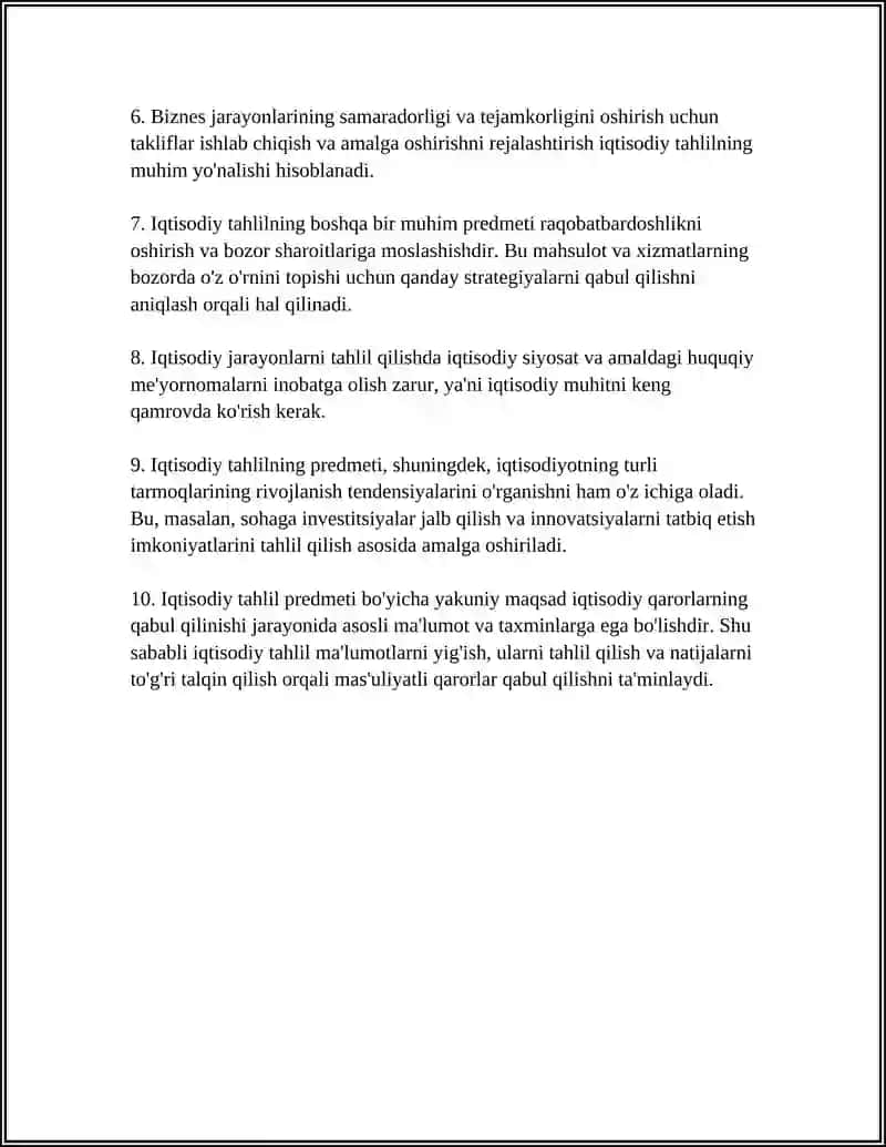 IQTISODIY TAHLILNING PREDMENTI VA VAZIFALARI 4