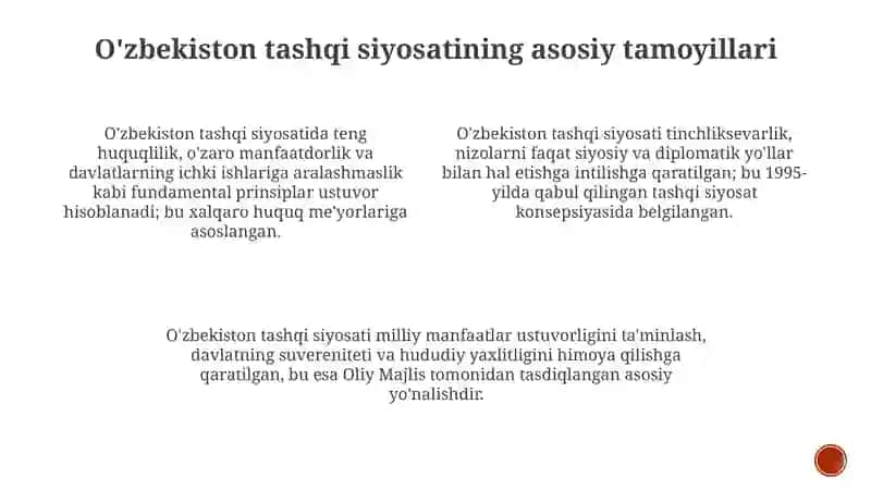 O'zbekistonning Markaziy Osiyoda tinchlik va barqarorlikni ta'minlashdagi o'rni 4