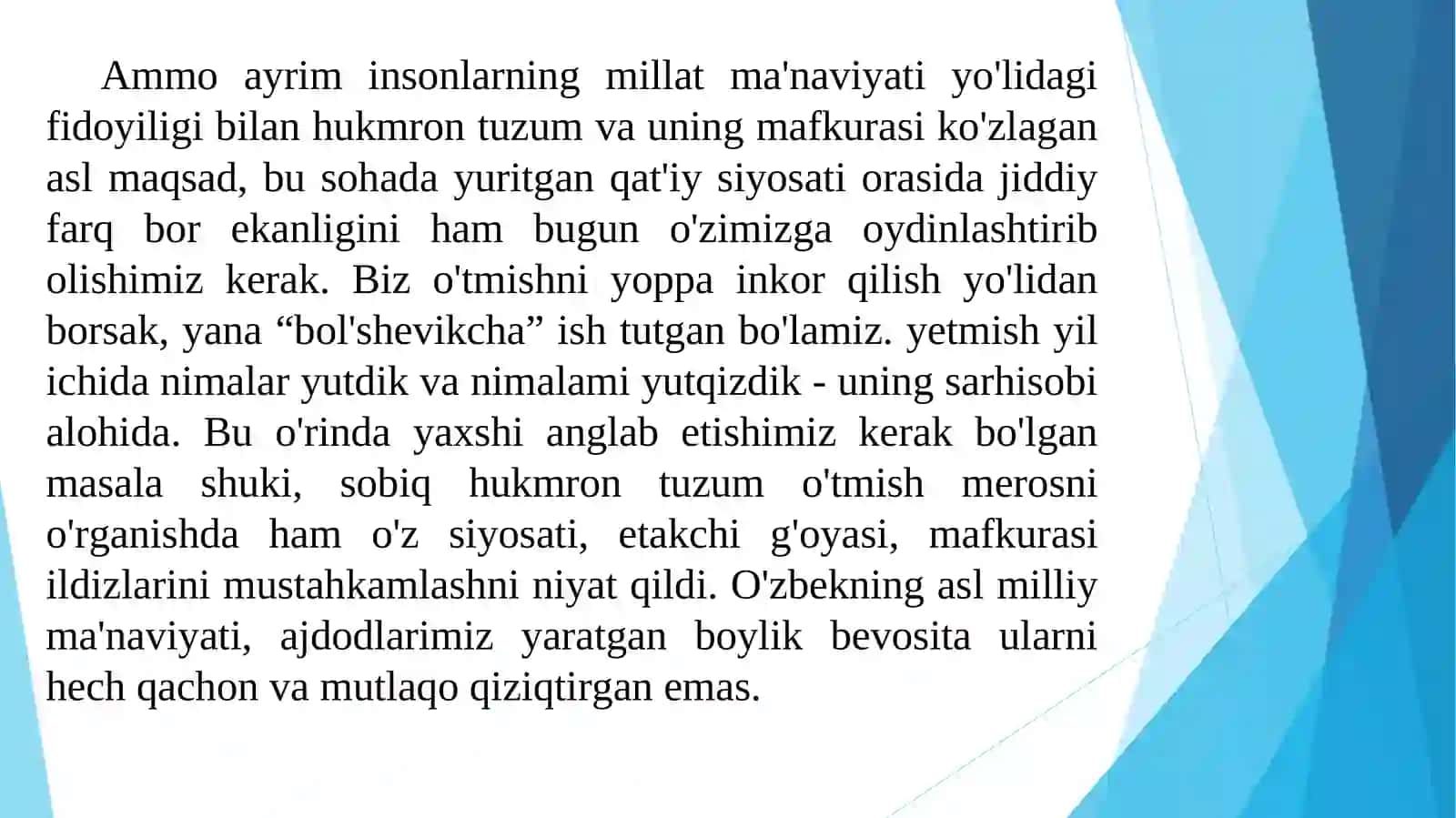 Mustabid tuzum davri o‘zbek ziyolilari asarlarida milliy-ma’naviy tarbiya masalalari. 4