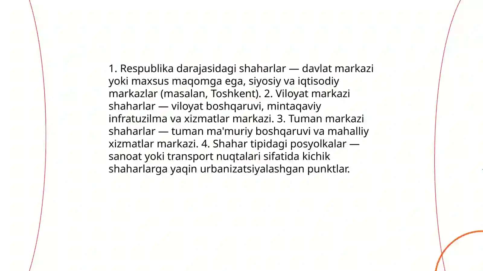 Shaharlar tasnifi 4