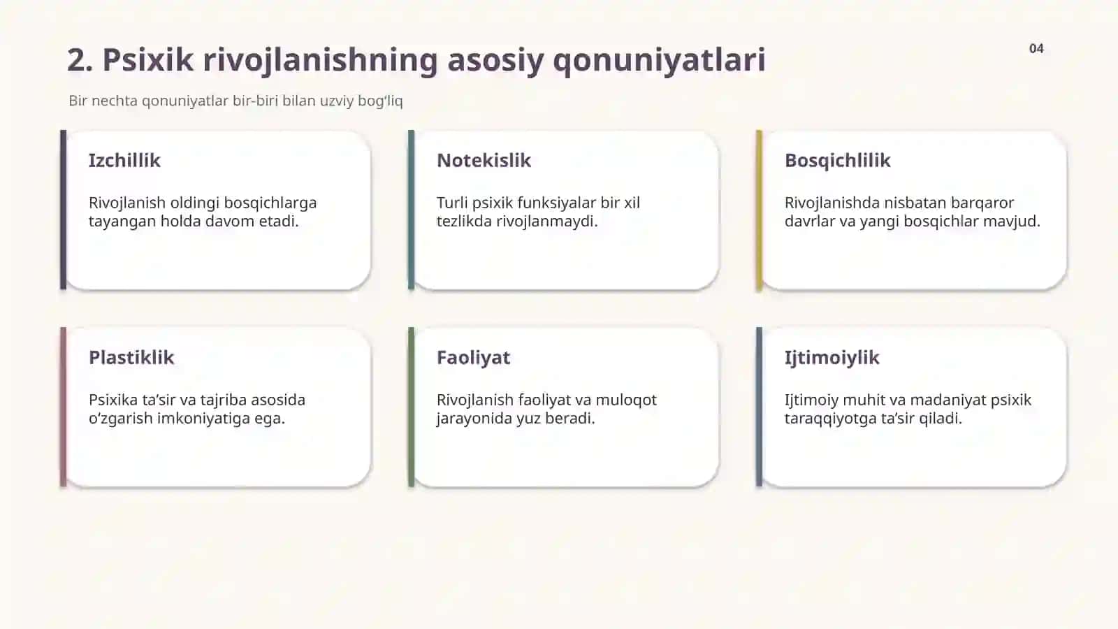 PSIXIK RIVOJLANISHNING 4