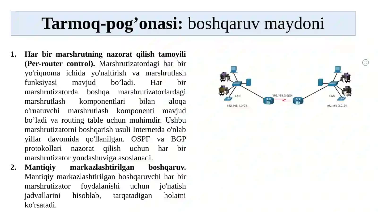 Tarmoq-pog’onasi:boshqaruvmaydoni 4