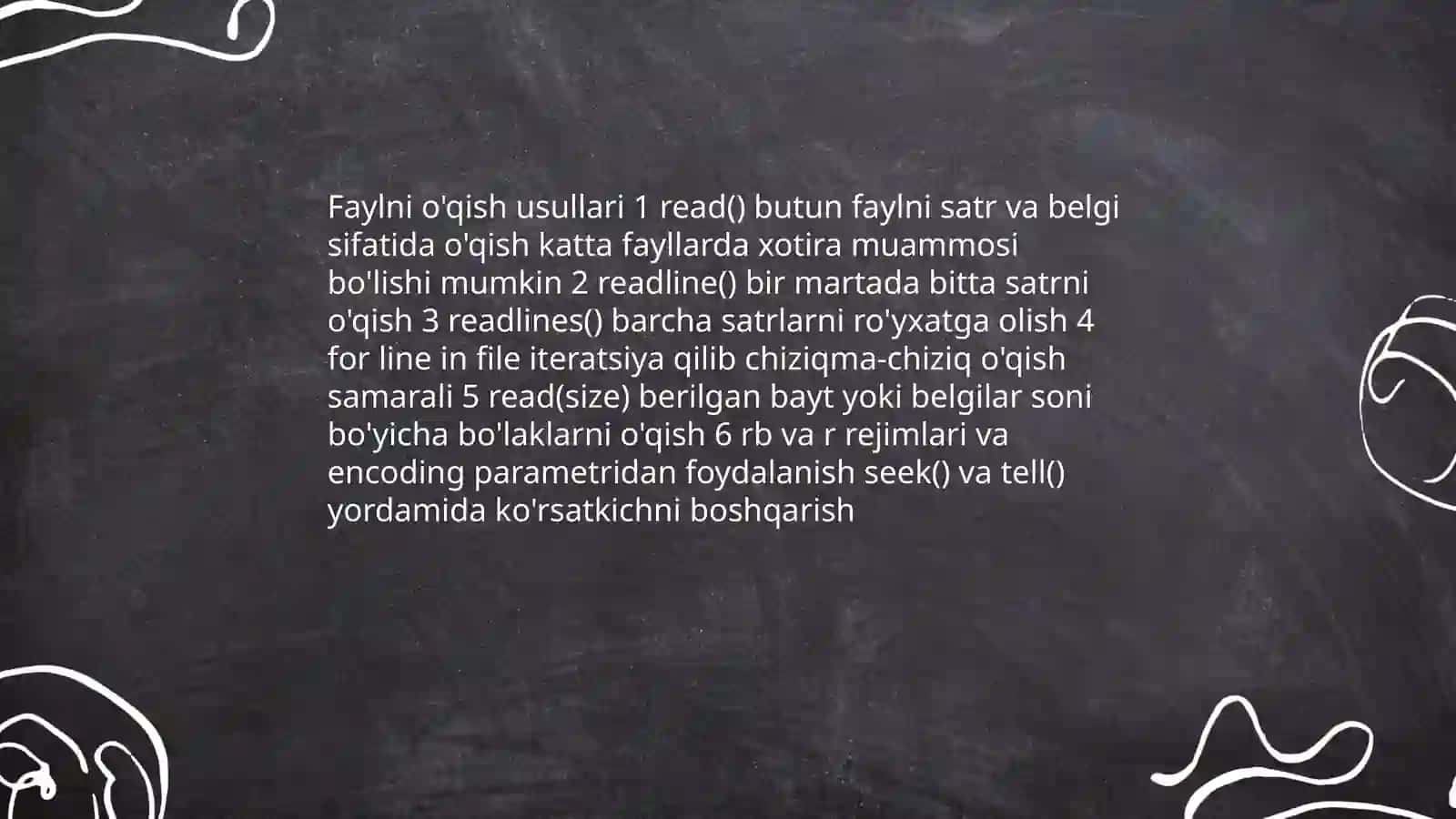 Fayllar bilan ishlash 4