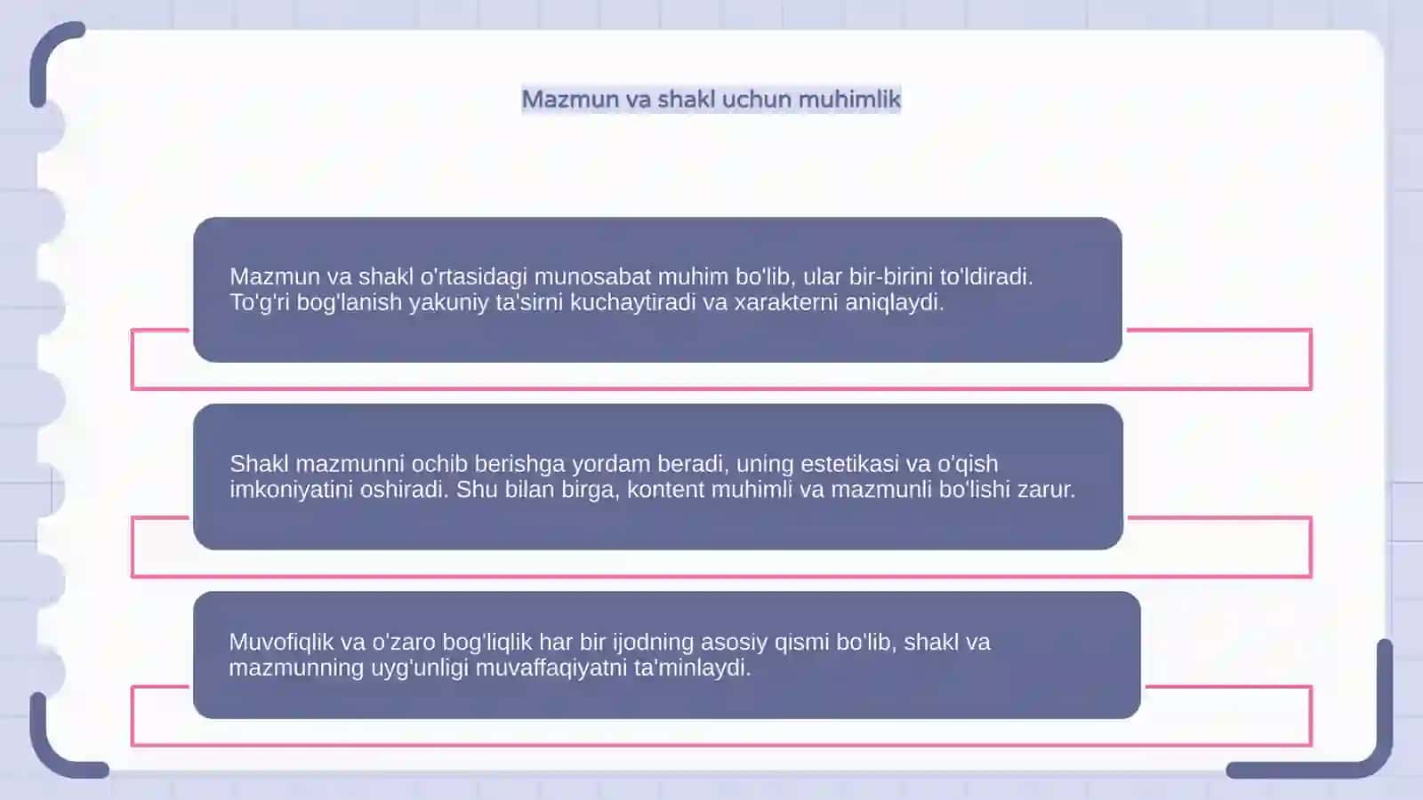 Gapda shakl va mazmun munosabati 4