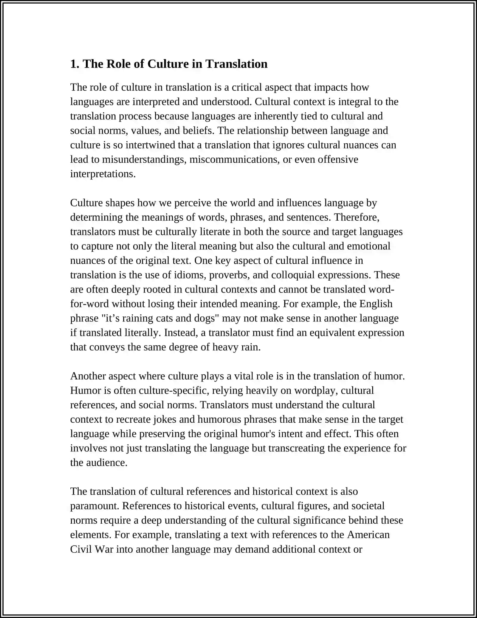 TRANSLATION AND CULTURE.THE INDEPENDENCE OF TRANSLATION AND CULTURE 4