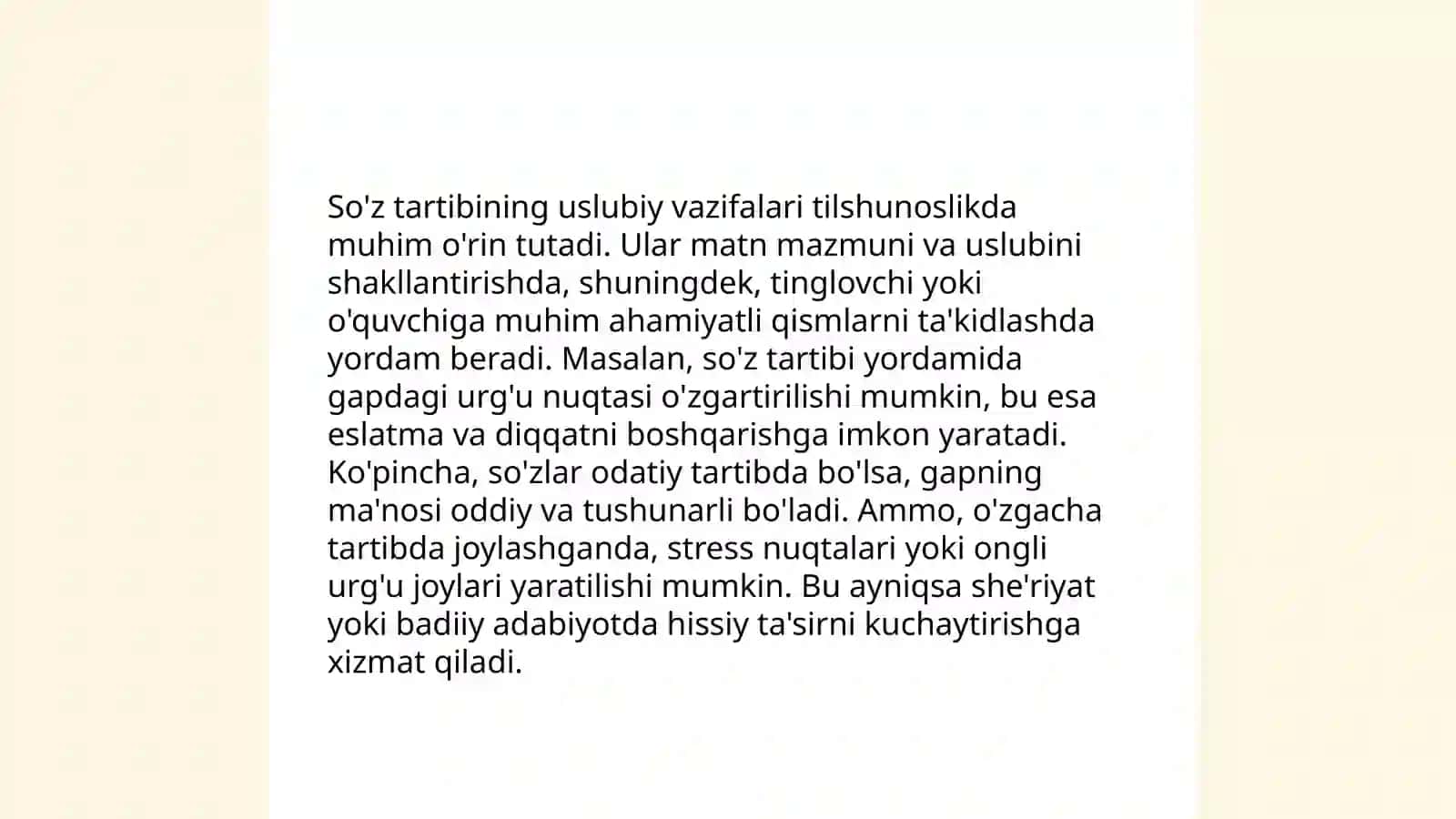 Sintaktik uslubiyat(so'z tartibi undalmalarning uslubiy xususiyatlari) 4
