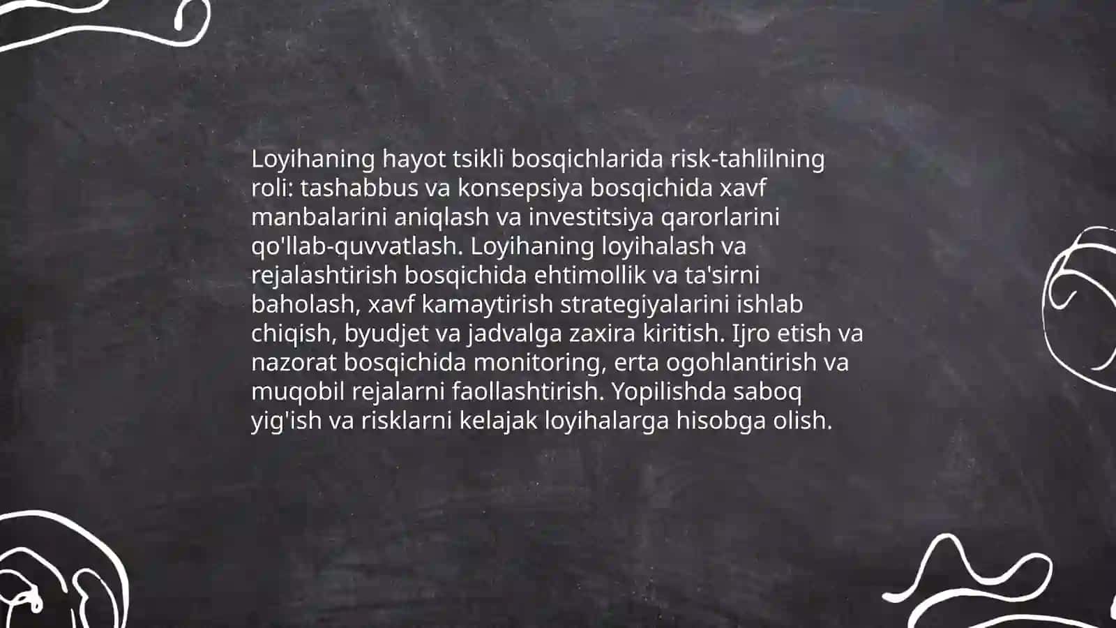 Инвестицион loyihalarni boshqarishda risk-tahlilning roli 4