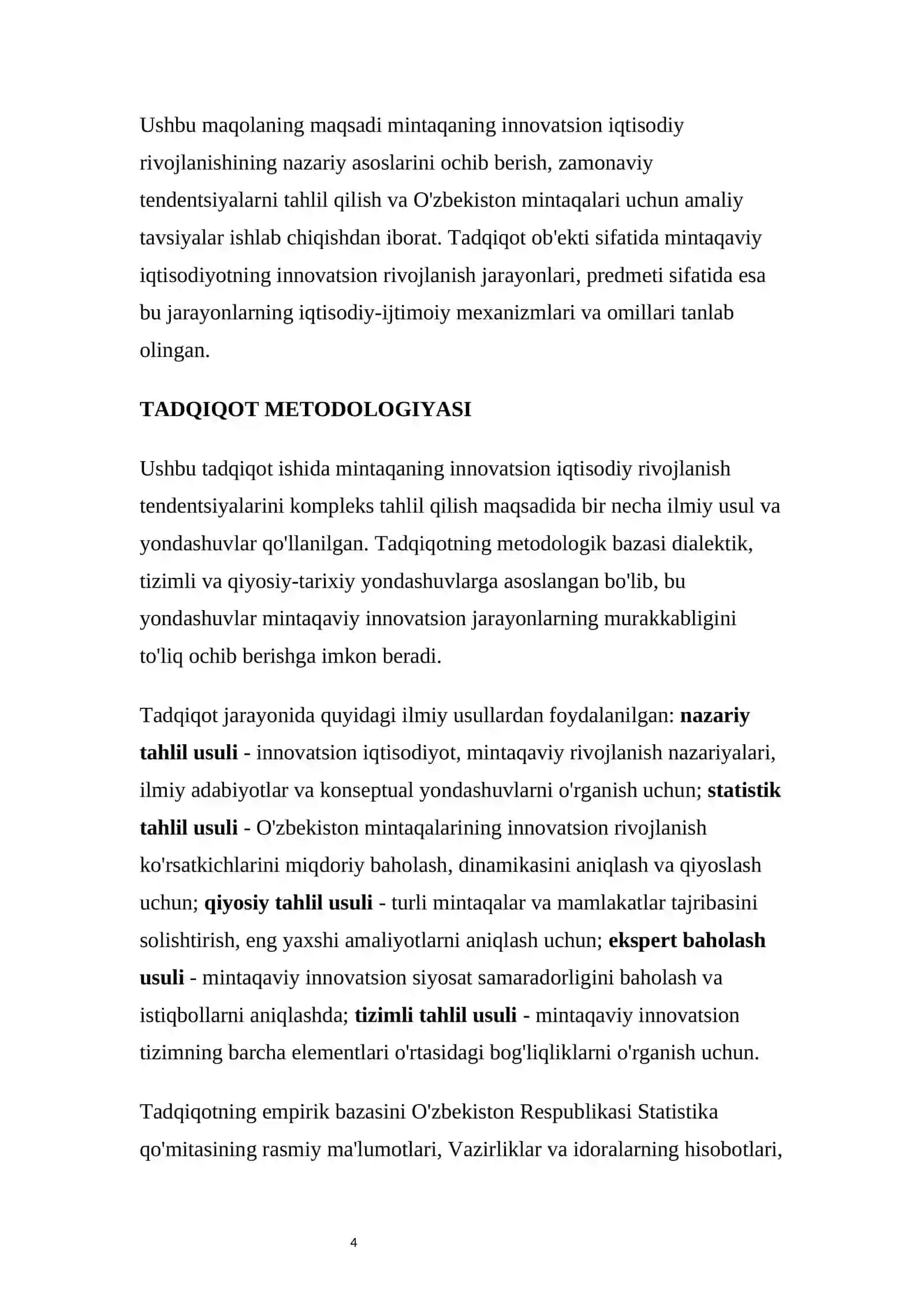 MINTAQANING INNOVATSION IQTISODIY RIVOJLANISH TENDENSIYASI 4