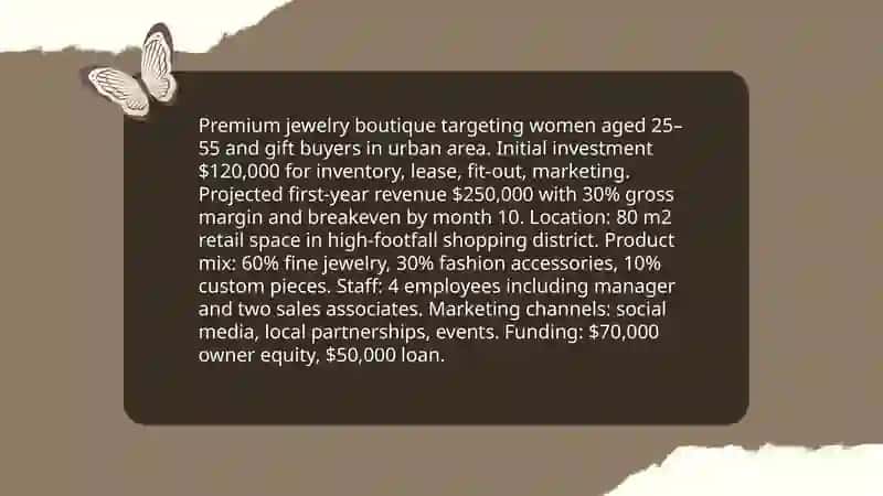 Aurora Jewelry — Business Plan Presentation 4