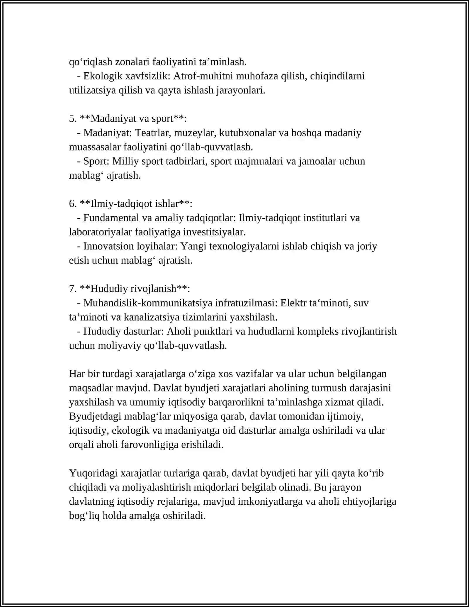 DAVLAT BYUDJETI HARAJATLARI STATISTIKASI 4
