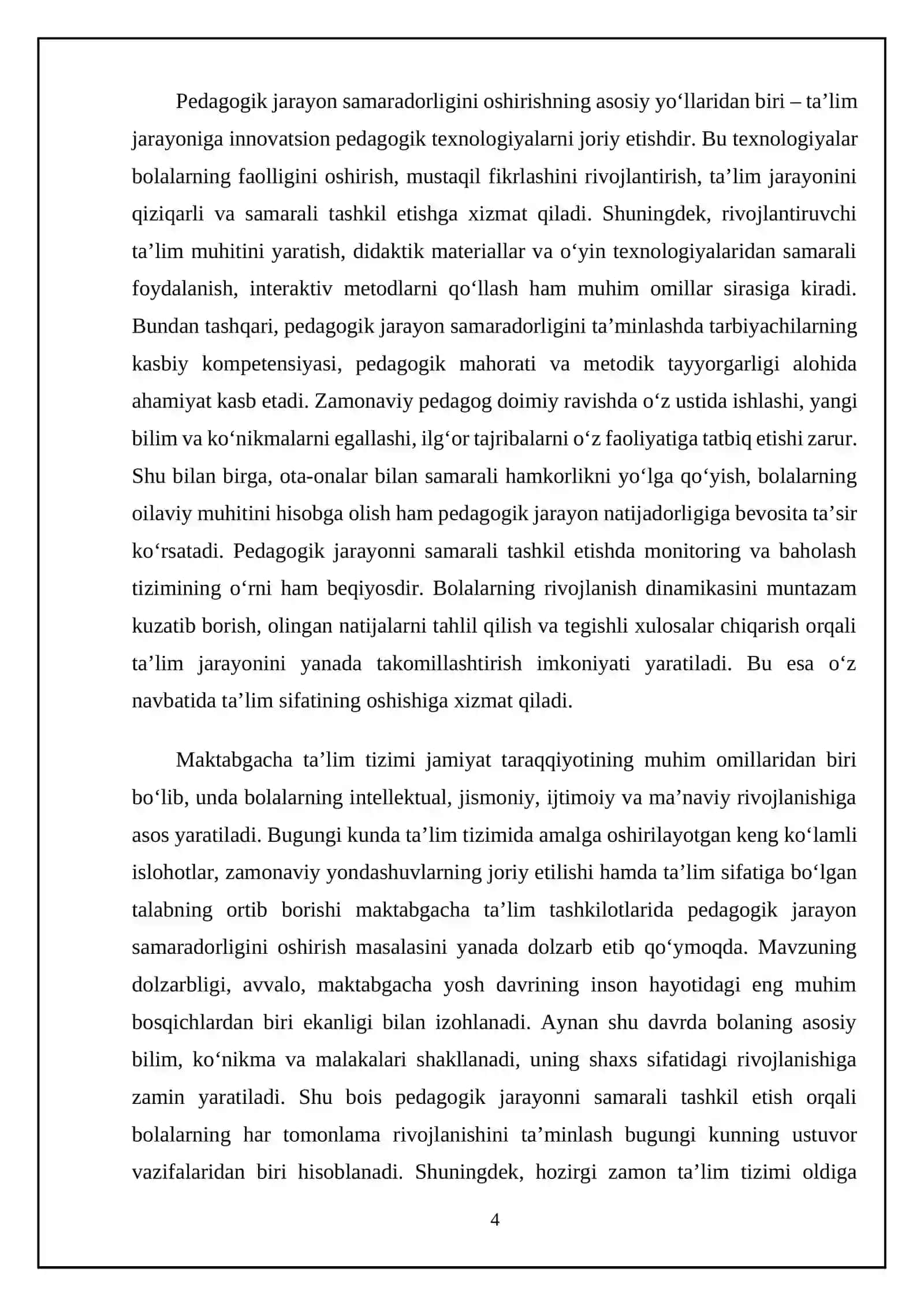 Maktabgacha ta’lim tashkilotida pedagogik jarayonning samaradorligini oshirish yo‘llari 4