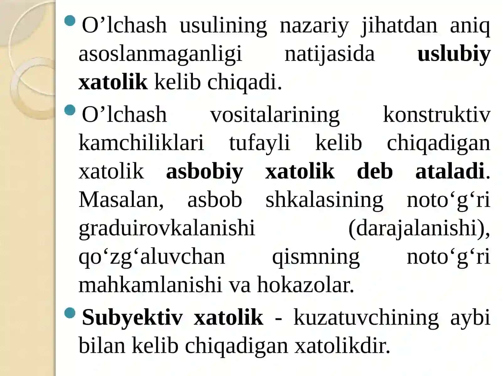 Muntazamxatoliklar va ularni bartarafqilish usullarini hisoblash 4