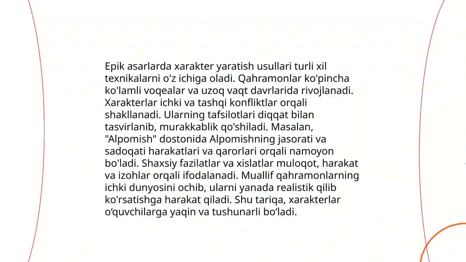 Epik asarlarni tahlil qilish metodikasi 4