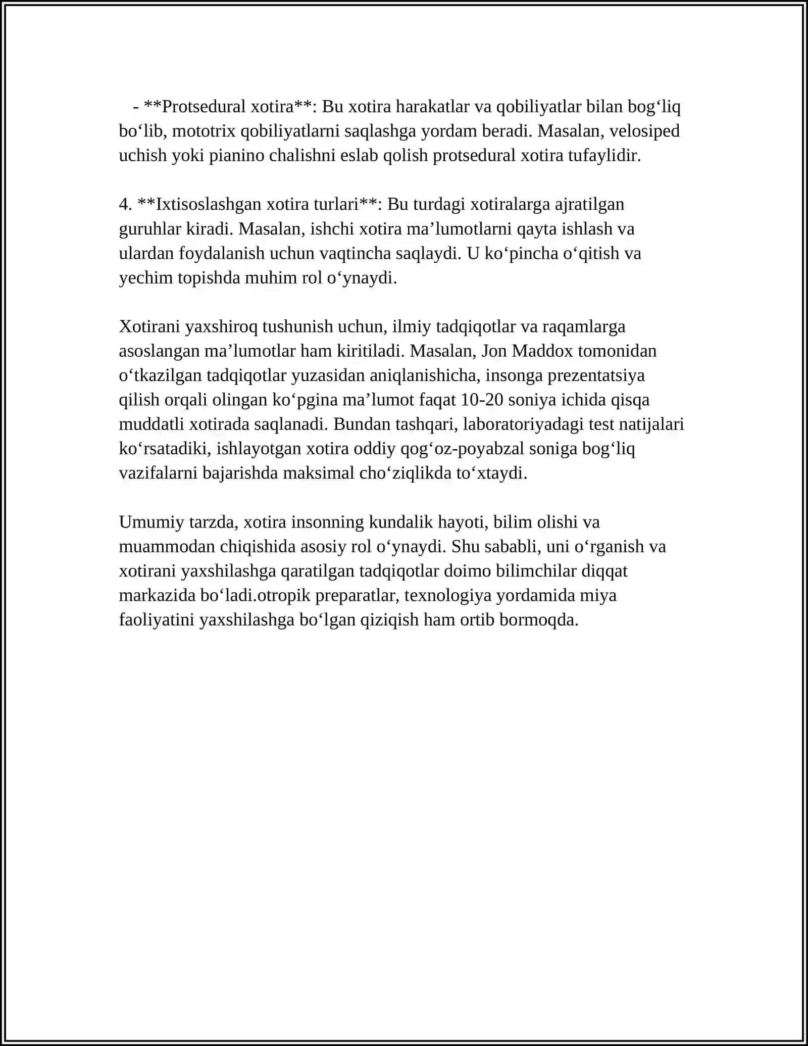 XOTIRA HAQIDA TUSHUNCHA VA UNING NERV FIZIOLOGIK ASOSI 4