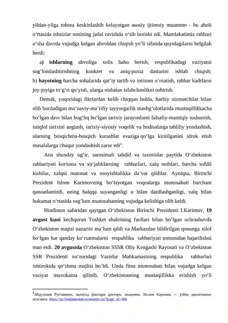 MUSTAQIL O‘ZBEKISTON RESPUBLIKASINING TASHKIL TOPISHI VA UNING TARIXIY AHAMIYATI 4