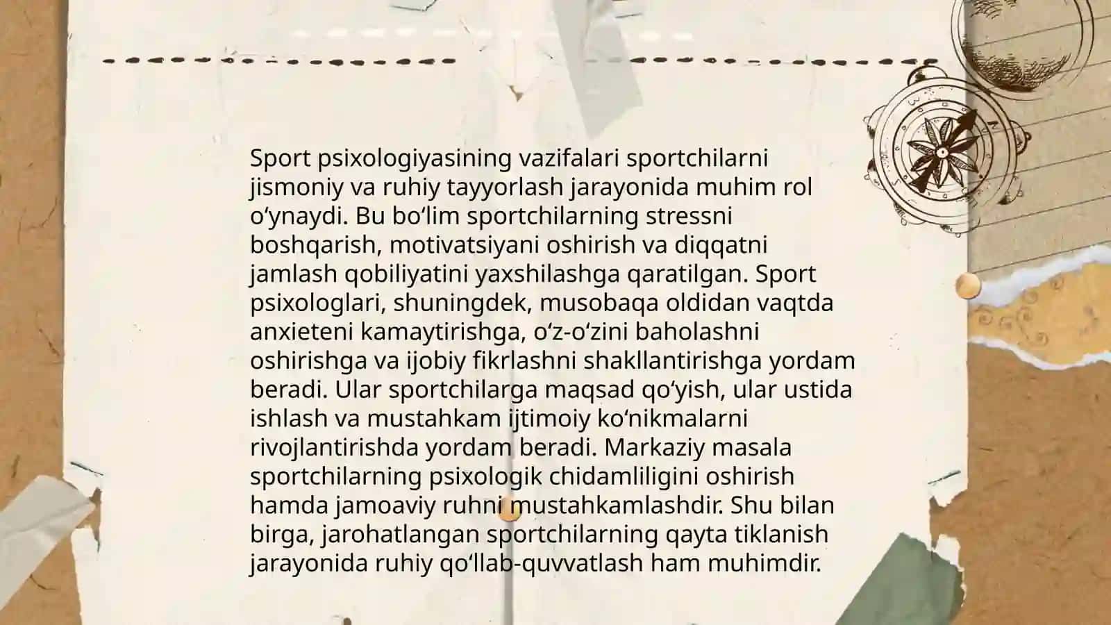 Sport psixologi: faoliyati, funksional vazifasi va unga qo'qilgan professional talablar 4