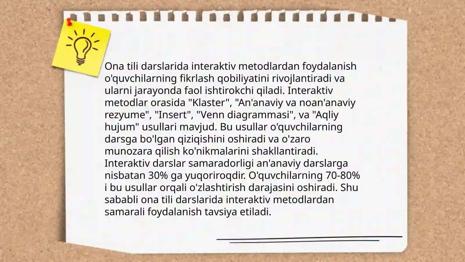 Ona tilidan sinfdan tashqari ishlar 4