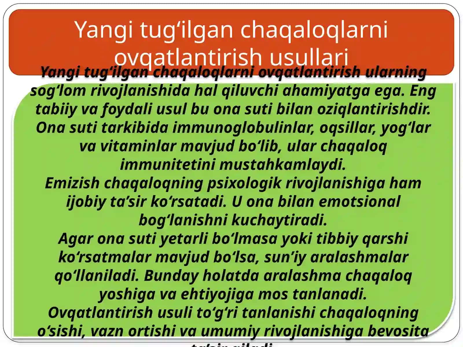 Yangitug'ilganchaqaloqning jismoni yirivojlanishini baholash 4