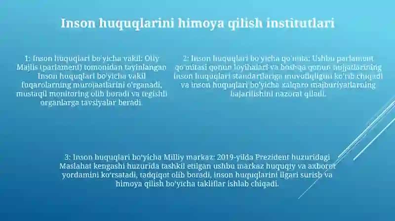 O‘zbekistonda Inson Huquqlari Va Kafolatlarining Yaratilishi 4