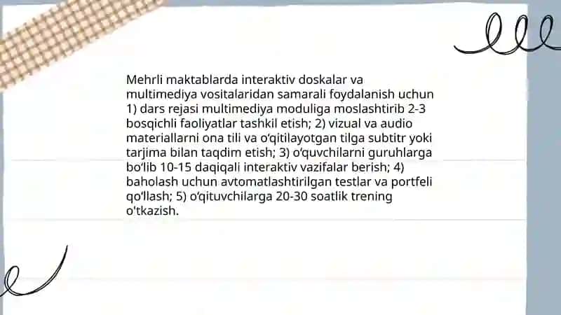 Mehrli maktablarda AKT vositalaridan samarali foydalanish 4