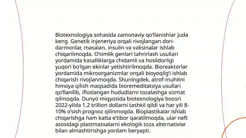 Biologik fanlar tizimi,ularning zamonaviy muommolari va yutuqlari 4